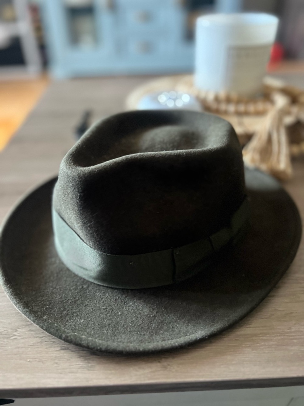 Classic  Felt Fedora Hat in Olive
